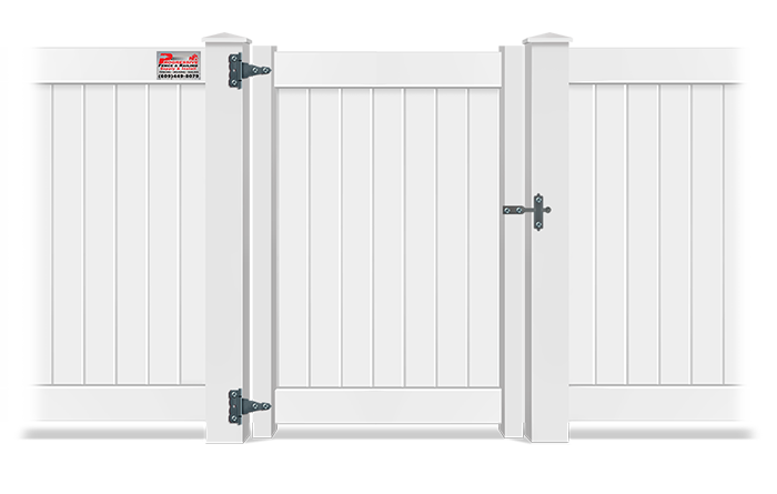 Privacy style vinyl fence gate